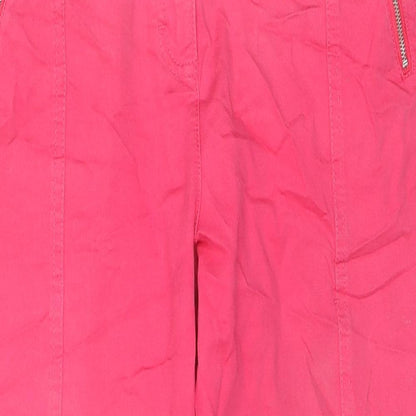 Womens UK Size 10 Canda Regular Fit Cropped Pink Jeans