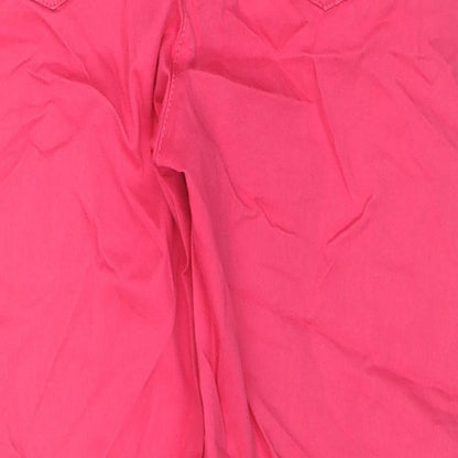 Womens UK Size 10 Canda Regular Fit Cropped Pink Jeans