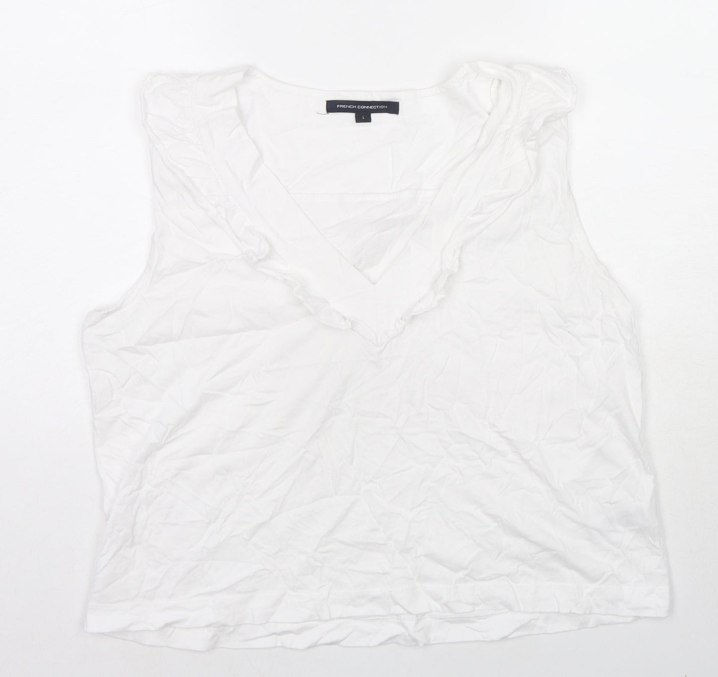 Womens UK Size L French Connection White Basic Tank