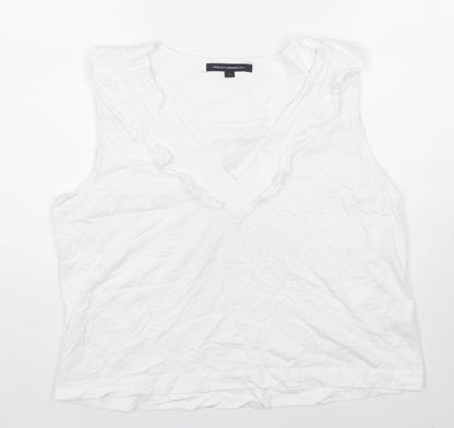 Womens UK Size L French Connection White Basic Tank