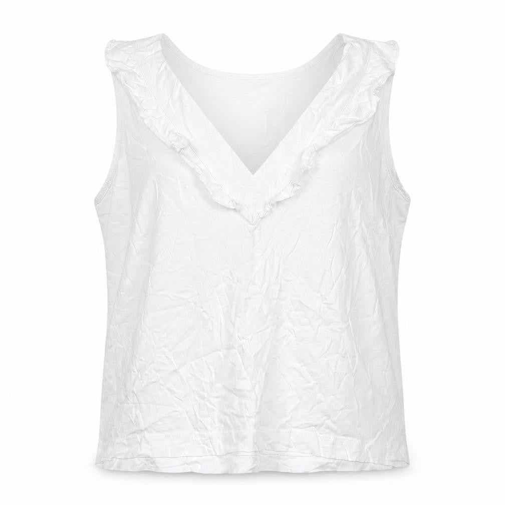 Womens UK Size L French Connection White Basic Tank