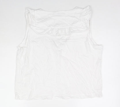Womens UK Size L French Connection White Basic Tank