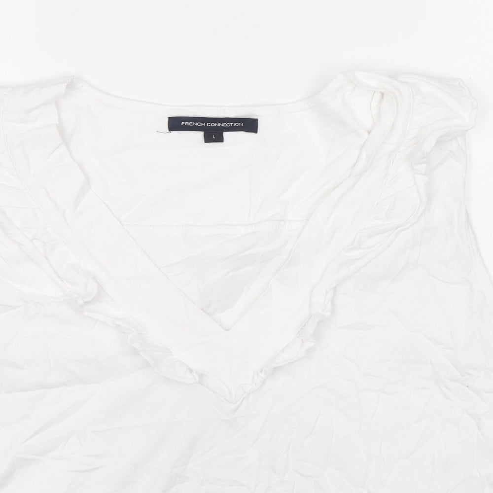 Womens UK Size L French Connection White Basic Tank
