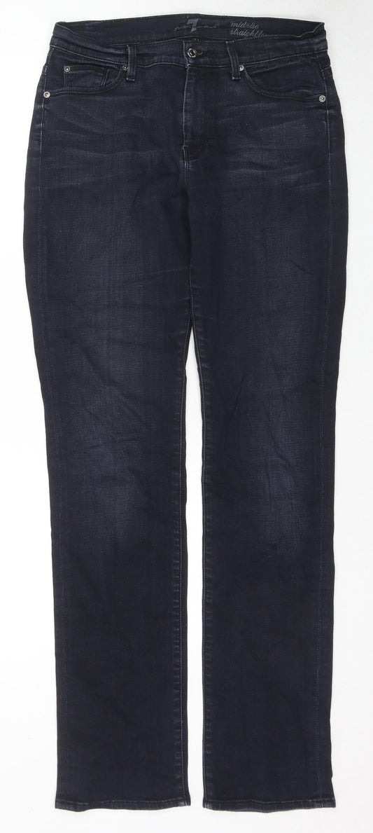 7 For All Mankind Womens Blue Cotton Skinny Jeans Size 30 in L33 in Regular Zip