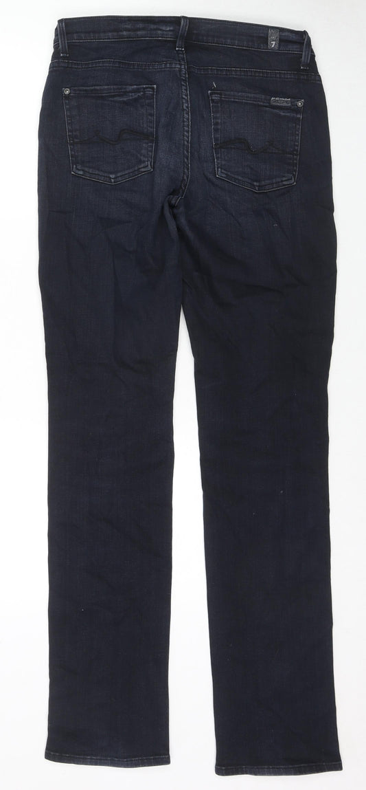 7 For All Mankind Womens Blue Cotton Skinny Jeans Size 30 in L33 in Regular Zip