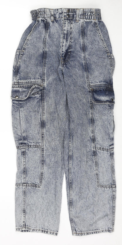 BDG Womens Blue Cotton Straight Jeans Size 27 in L30 in Regular Zip - Cargo Style