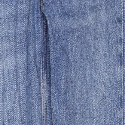 Topshop Womens Blue Cotton Straight Jeans Size 24 in L30 in Regular Zip