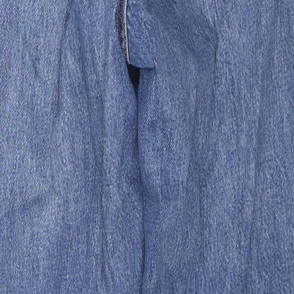 Topshop Womens Blue Cotton Straight Jeans Size 24 in L30 in Regular Zip