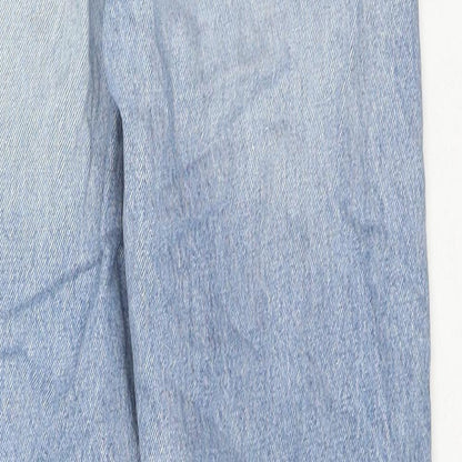 Pull&Bear Womens Blue Cotton Straight Jeans Size 4 L26 in Regular Zip