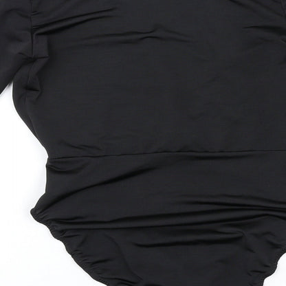 Missguided Womens Black Polyester Bodysuit One-Piece Size 6 Snap