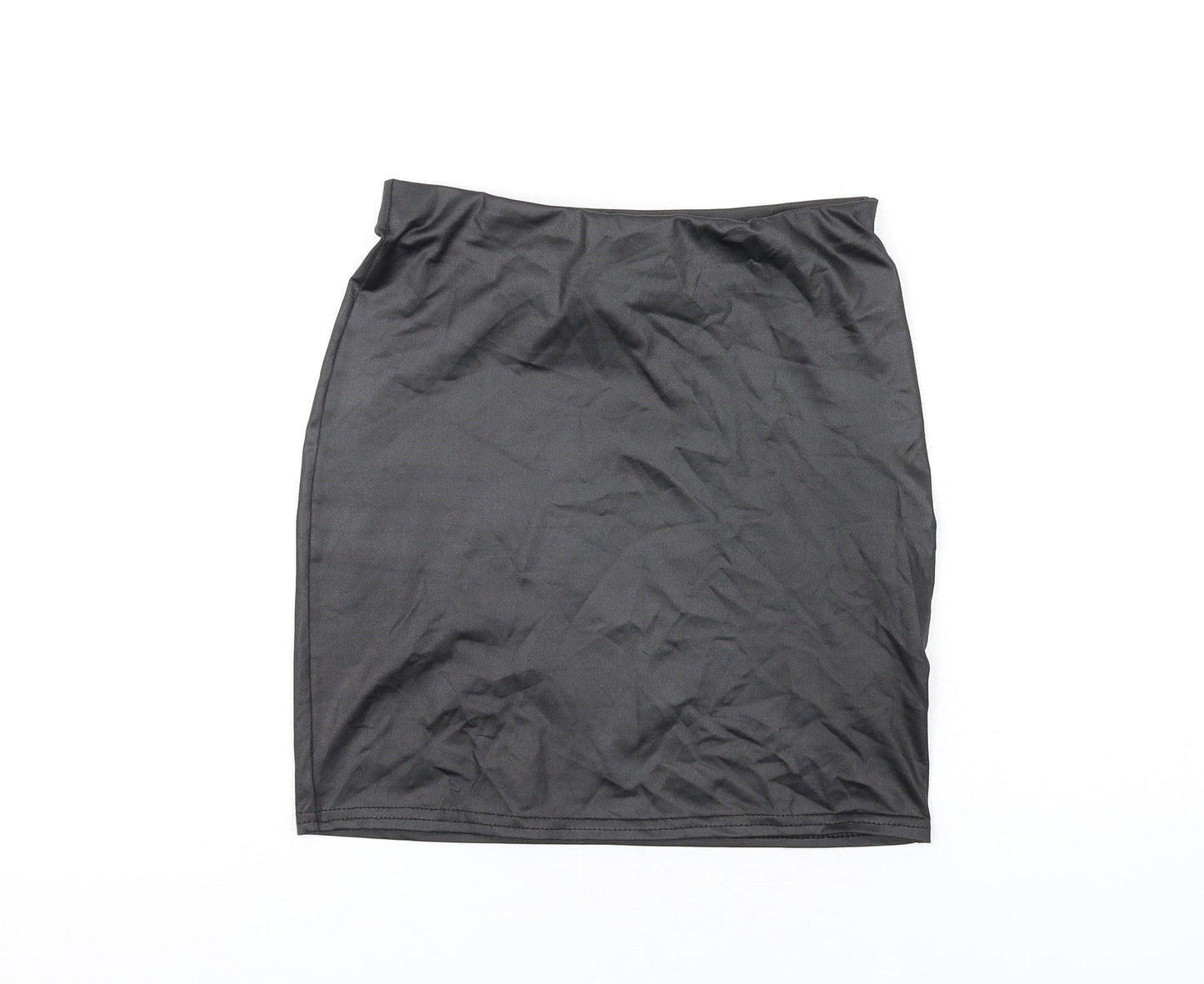 PRETTYLITTLETHING Womens Black Polyethylene Mini Skirt Size 8