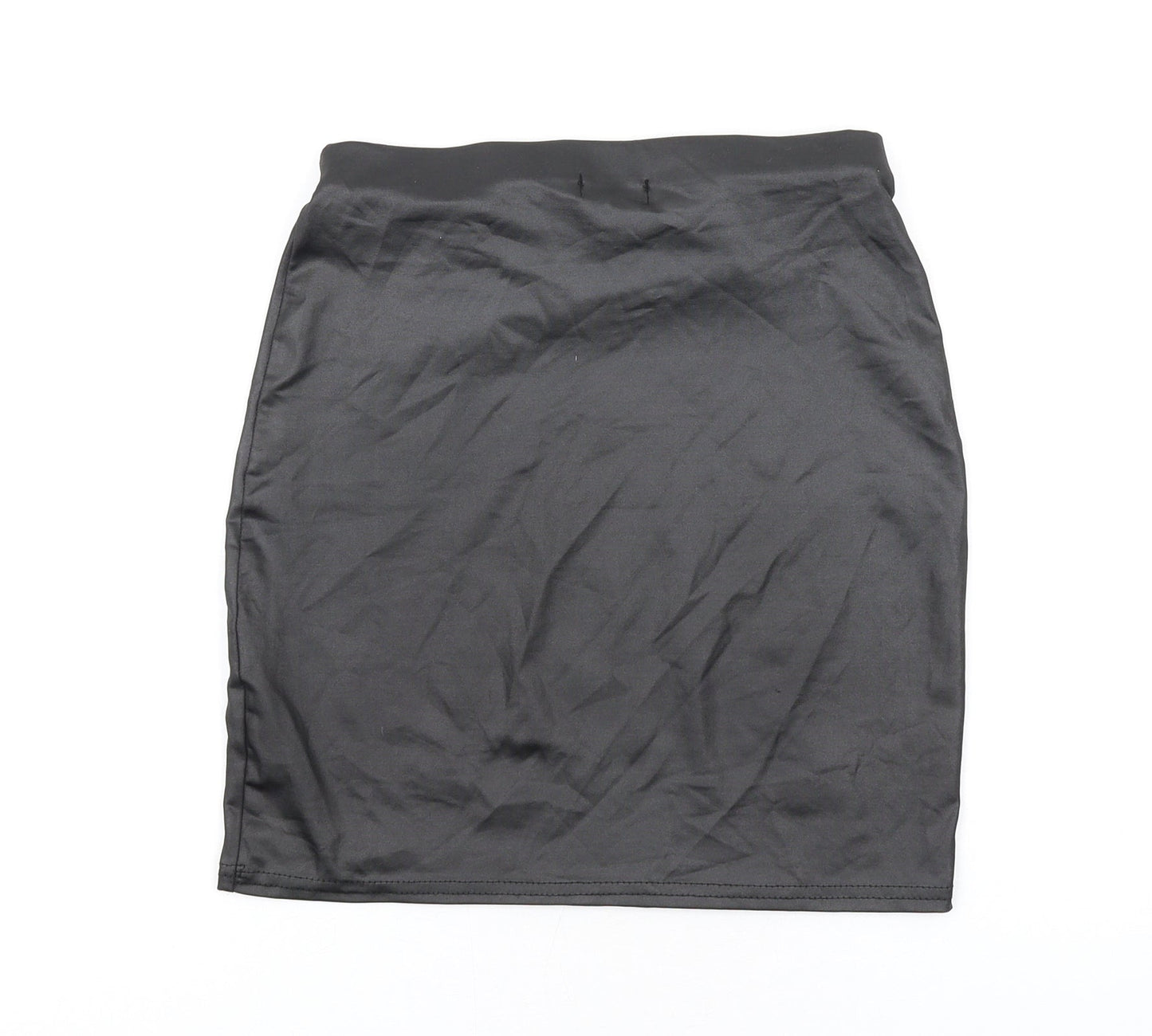 PRETTYLITTLETHING Womens Black Polyethylene Mini Skirt Size 8