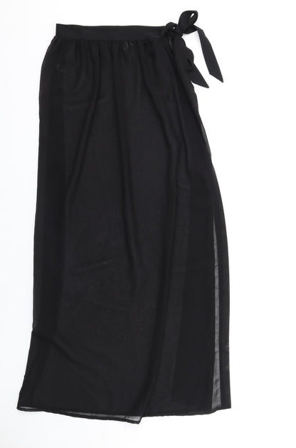 ASOS Womens Black Polyester Maxi Skirt Size 4 Tie