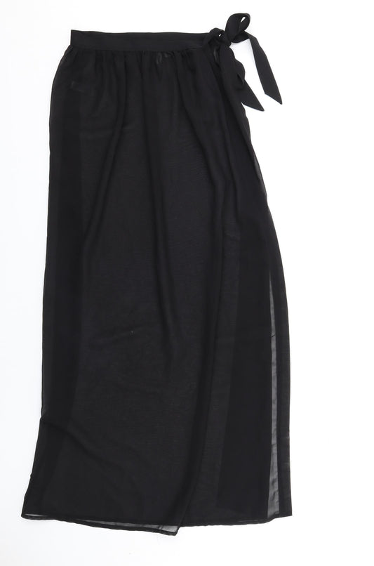 ASOS Womens Black Polyester Maxi Skirt Size 4 Tie