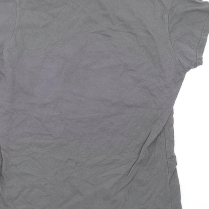 Blacklist Saints Womens Grey Cotton Basic T-Shirt Size M Round Neck