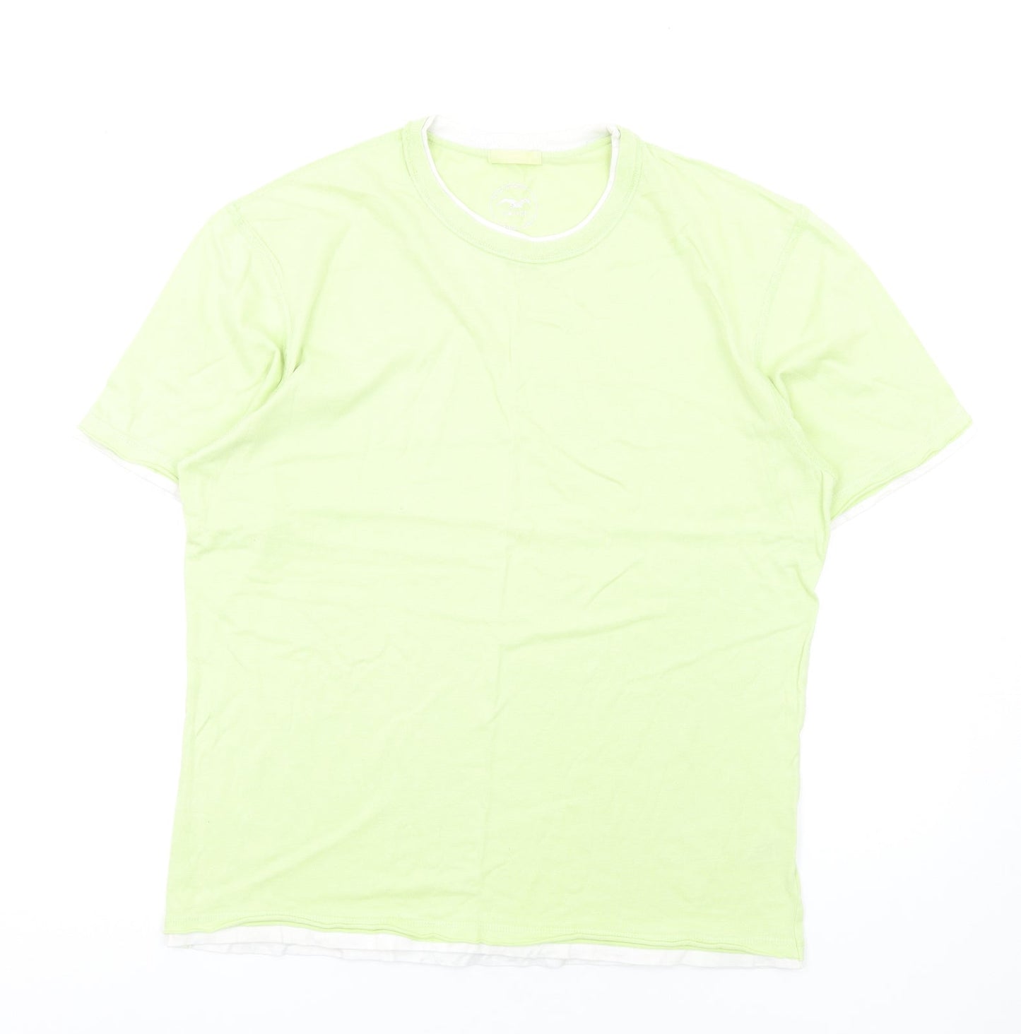 Blue Harbour Mens Green Cotton T-Shirt Size S Round Neck