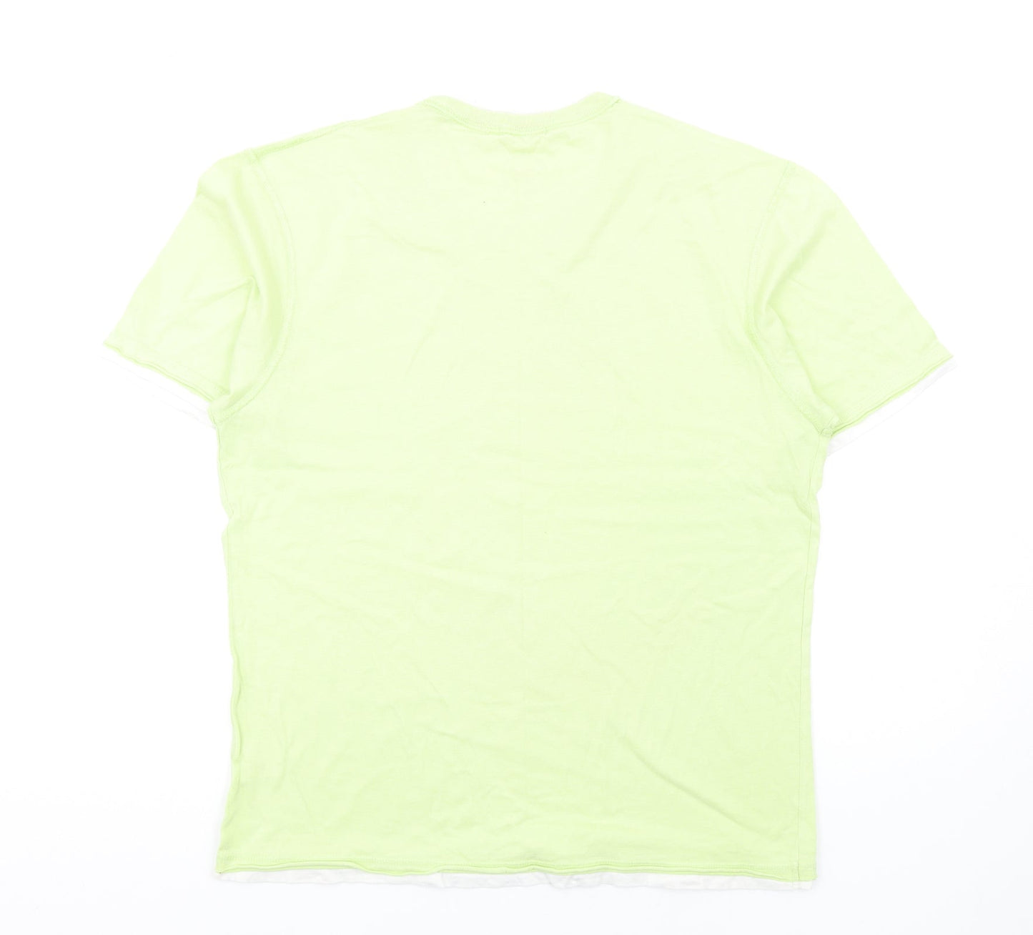 Blue Harbour Mens Green Cotton T-Shirt Size S Round Neck