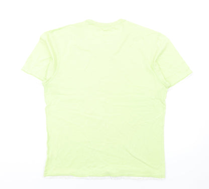 Blue Harbour Mens Green Cotton T-Shirt Size S Round Neck