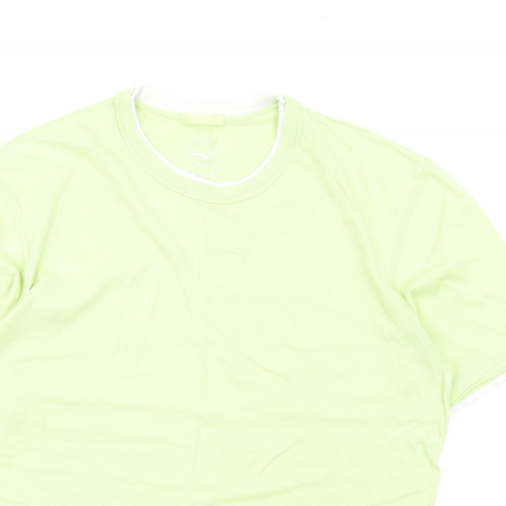 Blue Harbour Mens Green Cotton T-Shirt Size S Round Neck