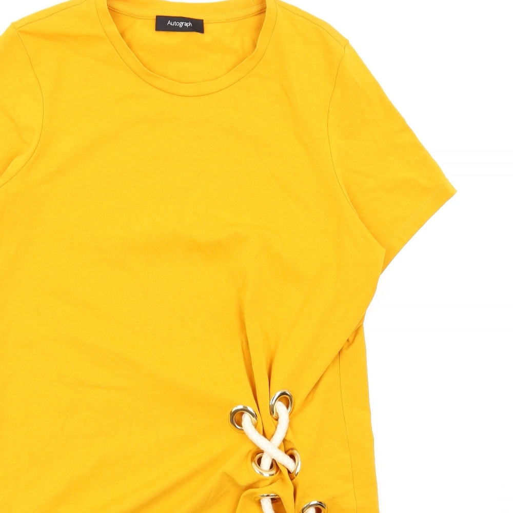 Autograph Womens Orange Cotton Camisole T-Shirt Size 8 Round Neck