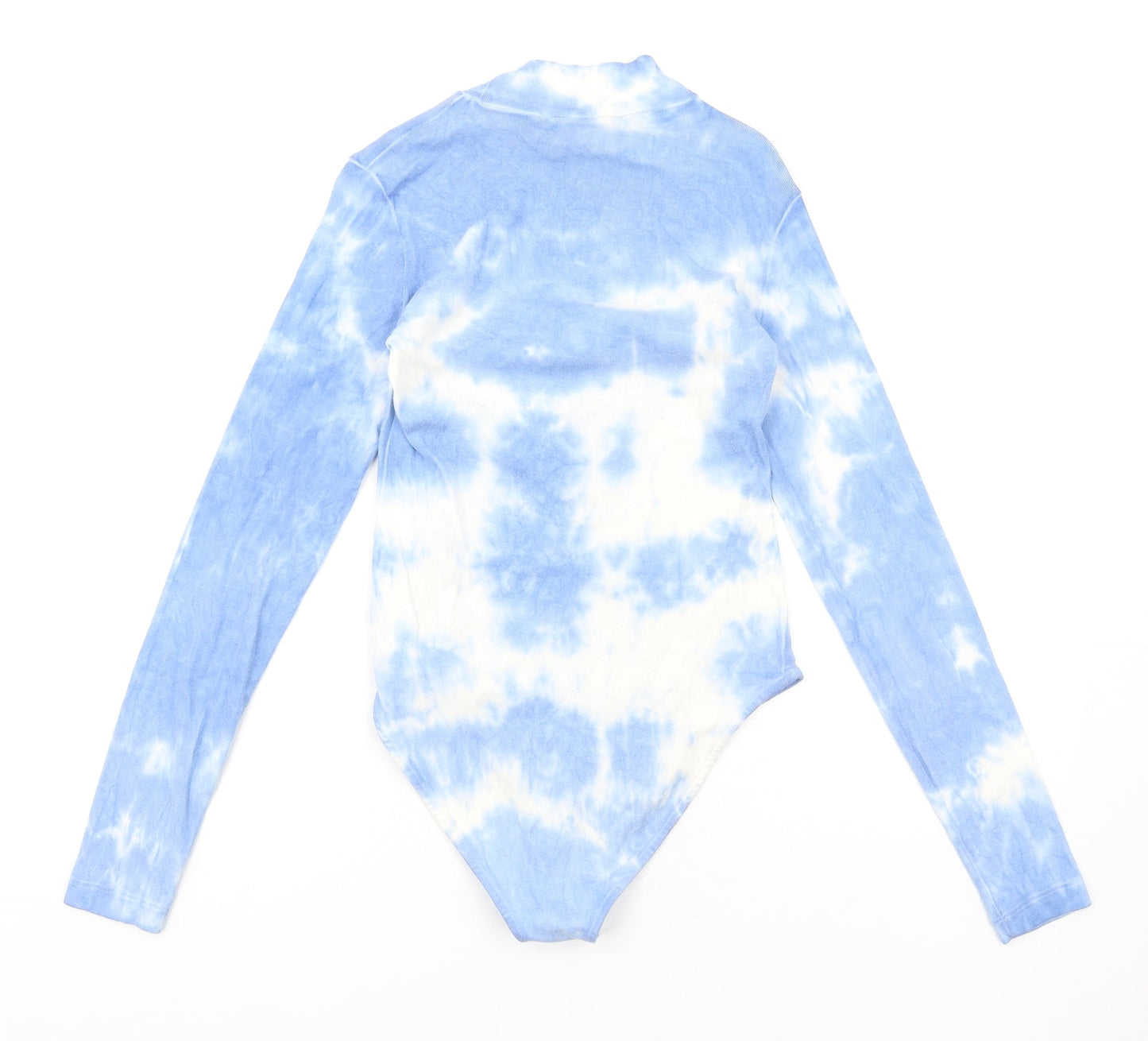 Nasty Gal Womens Blue Tie Dye Cotton Bodysuit One-Piece Size 6 Snap
