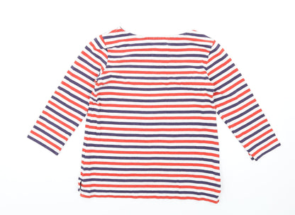 Jack Wills Womens Multicoloured Striped Cotton Basic T-Shirt Size 8 Round Neck