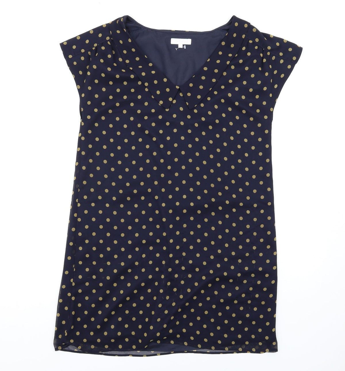 Freddy Emue Womens Blue Polka Dot Polyester A-Line Size 10 V-Neck Pullover