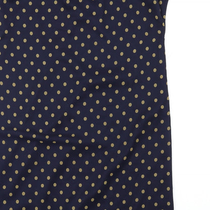 Freddy Emue Womens Blue Polka Dot Polyester A-Line Size 10 V-Neck Pullover
