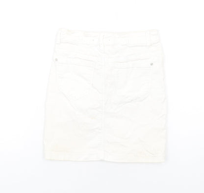 Missguided Womens White Cotton Mini Skirt Size 6 Zip