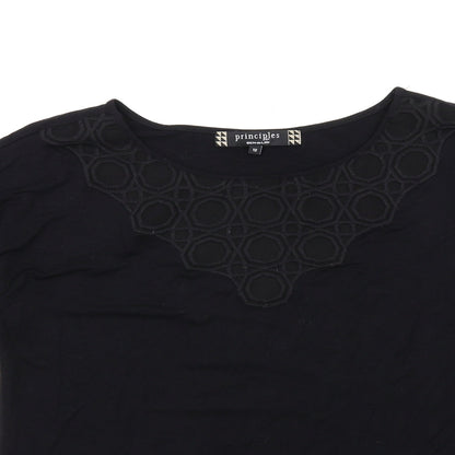 Womens UK Size 12 Principles Black Basic T-Shirt