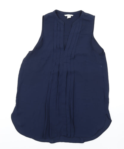 Womens UK Size 10 H&M Blue Basic Blouse