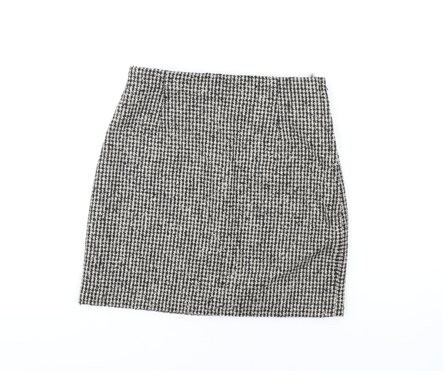 H&M Womens Beige Polyester A-Line Skirt Size 6 Zip