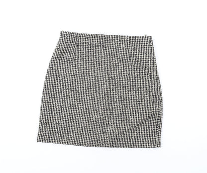 H&M Womens Beige Polyester A-Line Skirt Size 6 Zip