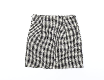 H&M Womens Beige Polyester A-Line Skirt Size 6 Zip