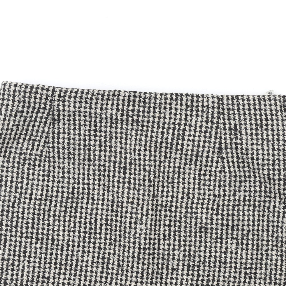 H&M Womens Beige Polyester A-Line Skirt Size 6 Zip