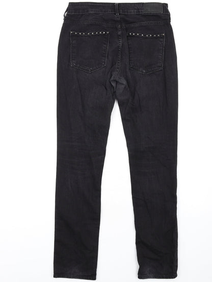 H&M Womens Black Cotton Skinny Jeans Size 30 in L32 in Regular Zip - Studded Pockets