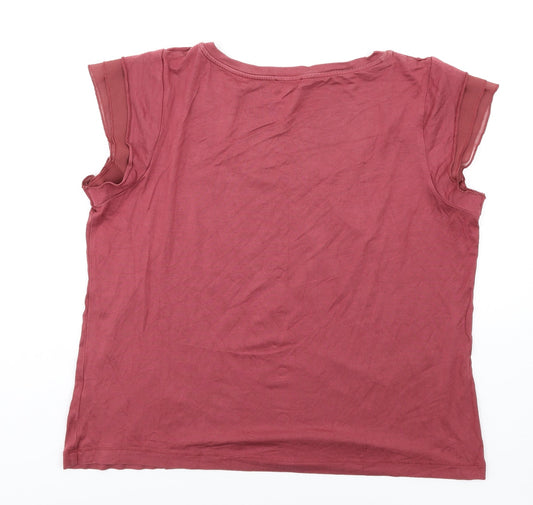 Autograph Womens Red Modal Basic T-Shirt Size 20 Scoop Neck