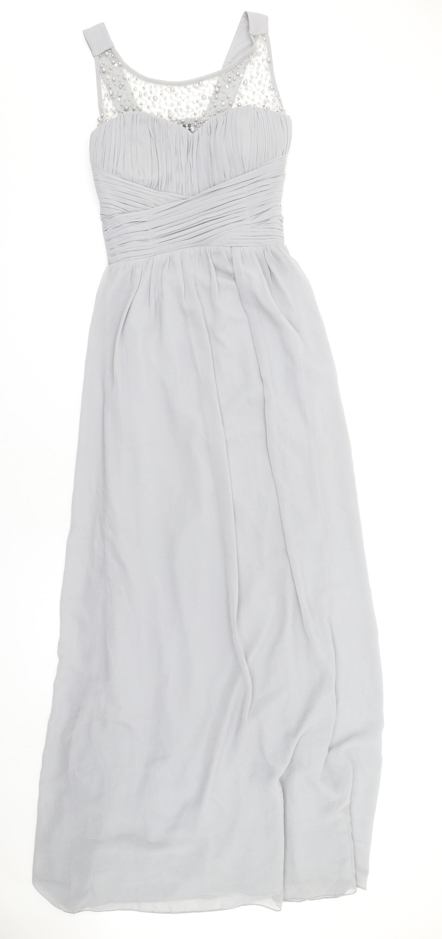 Little Mistress Womens Grey Polyester Maxi Size 12 Round Neck Pullover