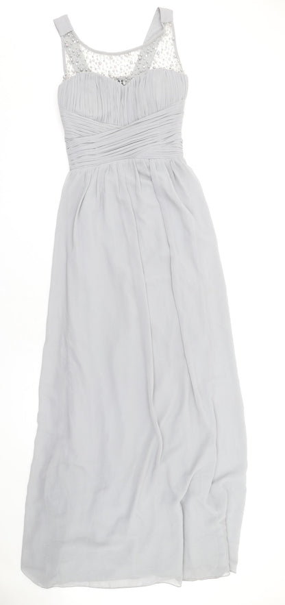 Little Mistress Womens Grey Polyester Maxi Size 12 Round Neck Pullover