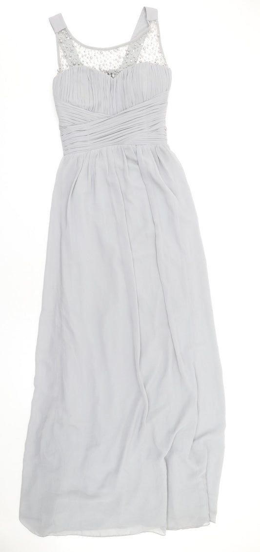 Little Mistress Womens Grey Polyester Maxi Size 12 Round Neck Pullover