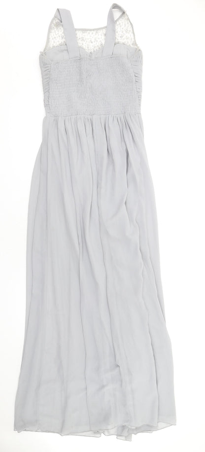 Little Mistress Womens Grey Polyester Maxi Size 12 Round Neck Pullover