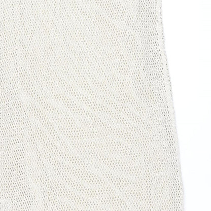 Marks and Spencer Womens Beige Cotton Shift Size M V-Neck Pullover - Split Hem