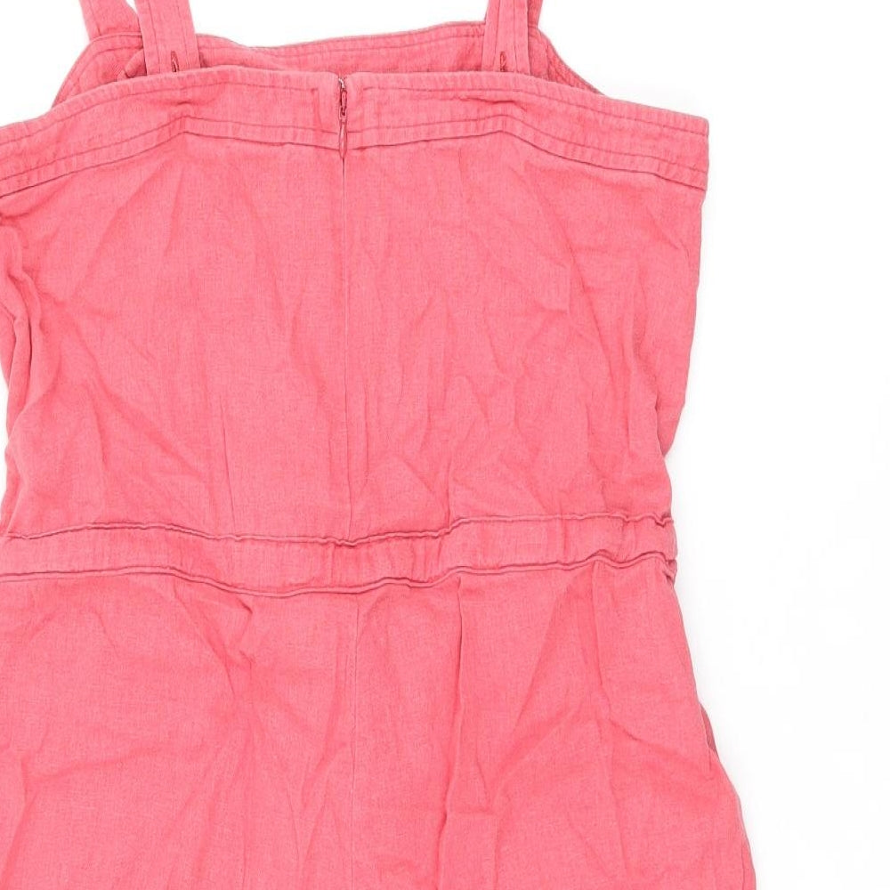 Gap Womens Red Linen Playsuit One-Piece Size 8 L4 in Zip