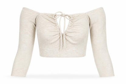 Womens UK Size 12 PRETTYLITTLETHING Beige Cropped Tank
