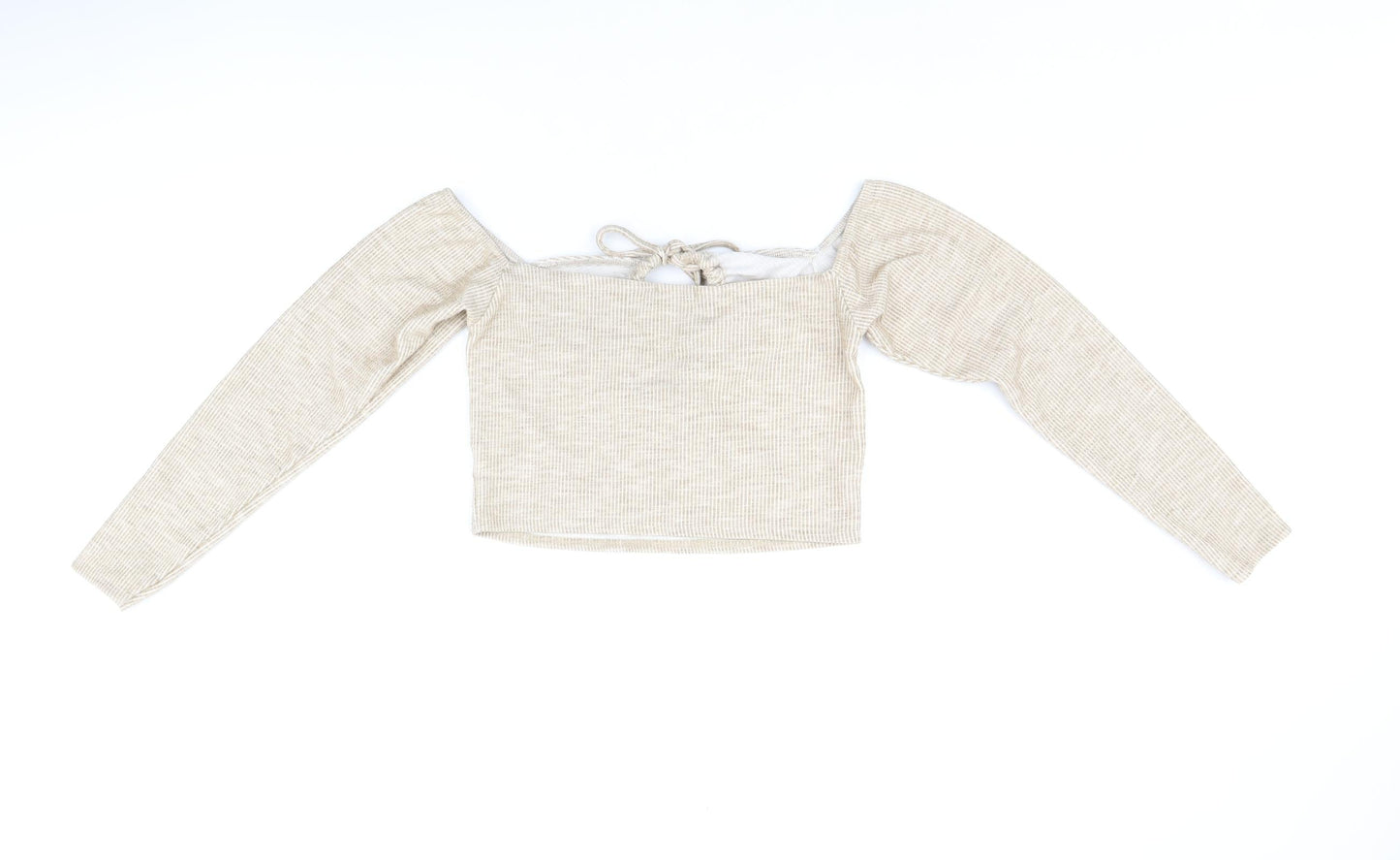 Womens UK Size 12 PRETTYLITTLETHING Beige Cropped Tank