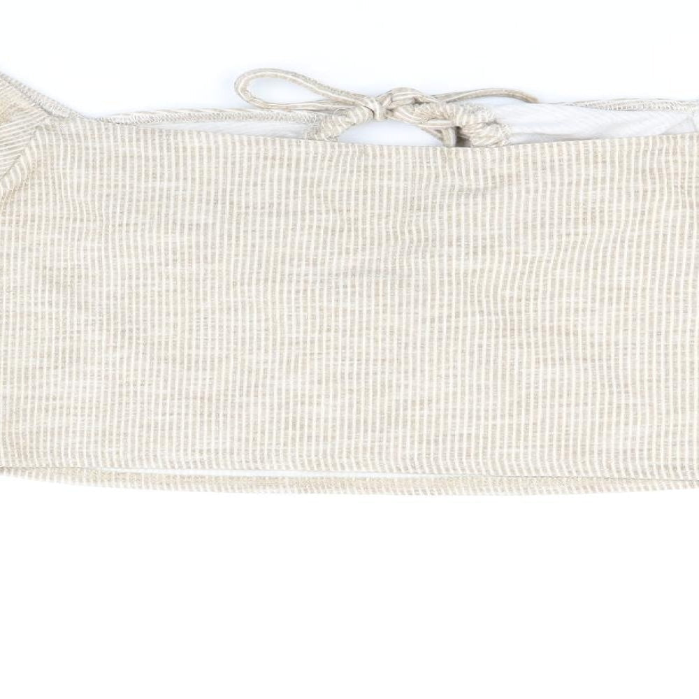 Womens UK Size 12 PRETTYLITTLETHING Beige Cropped Tank