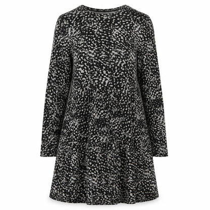 River Island Womens Black Geometric Polyester A-Line Size 12 Round Neck Pullover