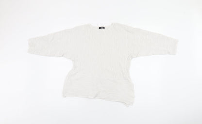 Womens UK Size S Mango White Basic Blouse