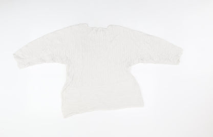 Womens UK Size S Mango White Basic Blouse