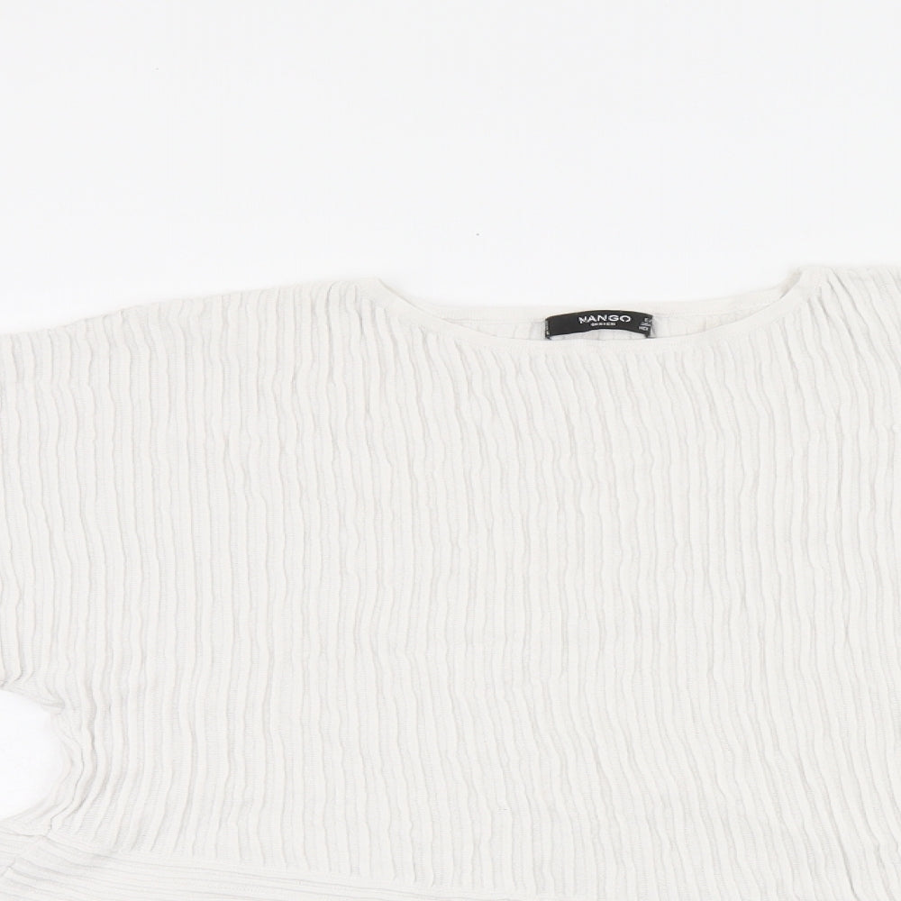 Womens UK Size S Mango White Basic Blouse